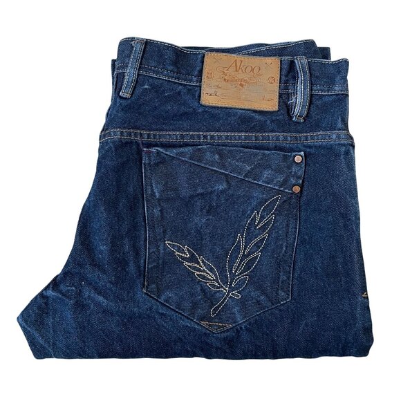 Akoo Jeans Men's Size 40x32 Straight Relaxed Fit Style and Comfort Denim - Picture 3 of 7